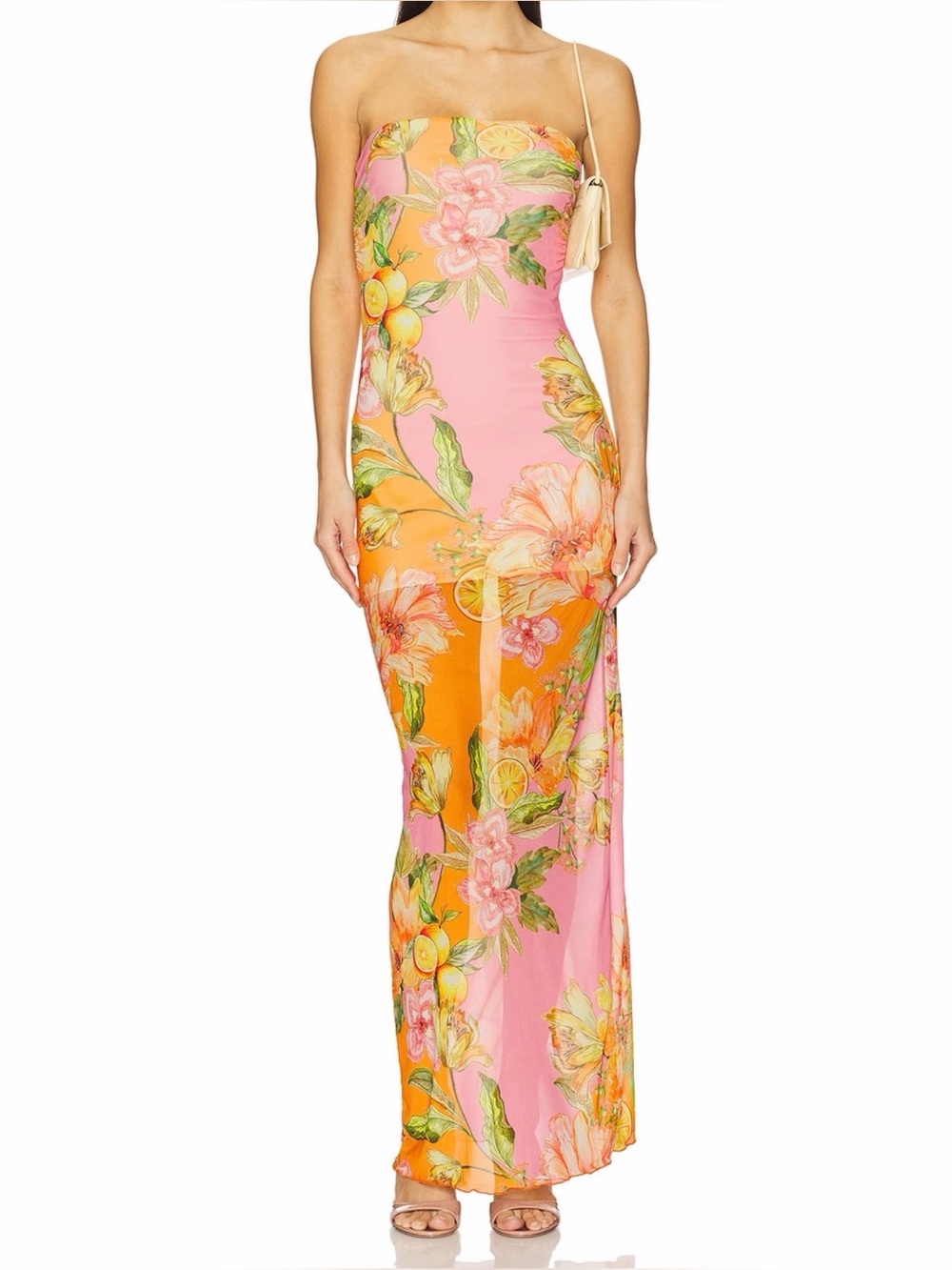PQ- Sofia Tube Dress in Clementine Floral- M/L